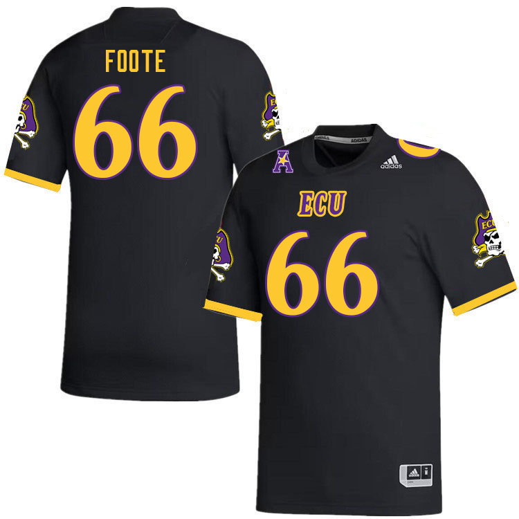 Men #66 Isaiah Foote ECU Pirates 2023 College Football Jerseys Stitched-Black